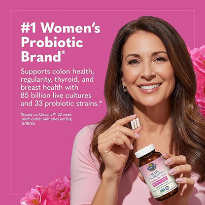 Garden of Life Raw Probiotics Women 50 & Wiser - 85 Billion Live Cultures - Probiotic Supplement with Bulgarian Yogurt & Eastern Europe Wild Kefir Culture - 90 Vegetarian Capsules