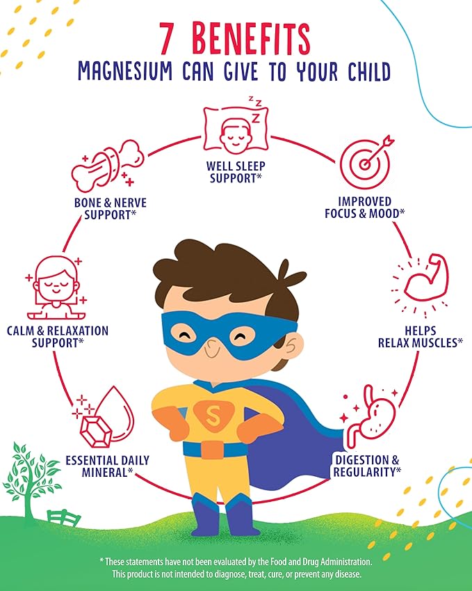 Sugar-Free Magnesium Gummies for Kids & Teens - 500mg Calm Magnesium Citrate - Chewable Magnesium Gummy Supplement for Sleep, Mood & Muscle Support - Citrato de Magnesio para Niños - 60 Days Supply