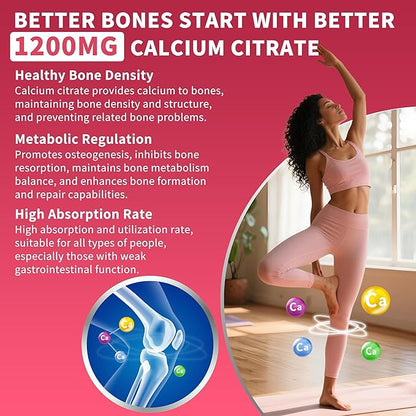 (2 Pack) Pure Calcium Citrate Gummies 1200 mg for Women & Men,Calcium Citrate Supplements,High Absorption for Bone Muscle Healthy - Easy to Digest, Sugar Free,Vegan,Peach Flavor,60 Day Supply