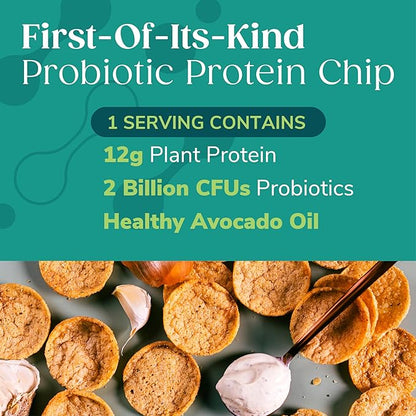 Wonderslim Protein Chips with Probiotics, Sour Cream & Onion | 12g Plant Protein, 170 Cal | High Protein Chips, Vegan, Gluten Free, Non-GMO | Made with Avocado Oil, No Seed Oils | 12 Pack