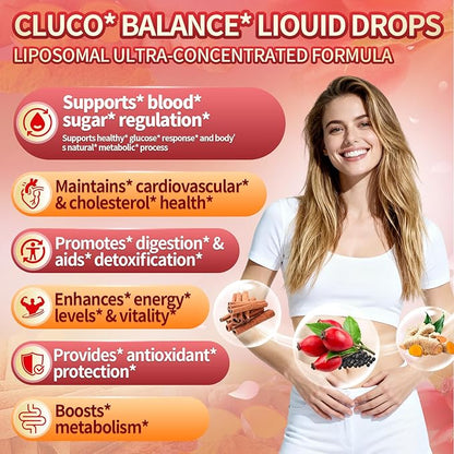 14-in-1 Berberine with Ceylon Cinnamon Supplement Liquid Drops, 1800mg + 30:1 Liposomal Tech with Cayenne Pepper Soursop Chromium Bitter Melon Turmeric Moringa Gymnema Glucomannan, GLP Support 4Bottle