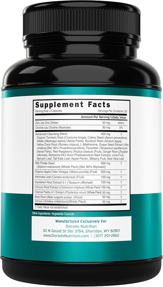Liver Cleanse Detox & Repair 27 in 1 Formula - Milk Thistle, Dandelion Root, Turmeric, Artichoke Extract & More - Liver Detox Support Supplement - 3rd Party Tested, Vegan Safe & USA Made (60 Count)