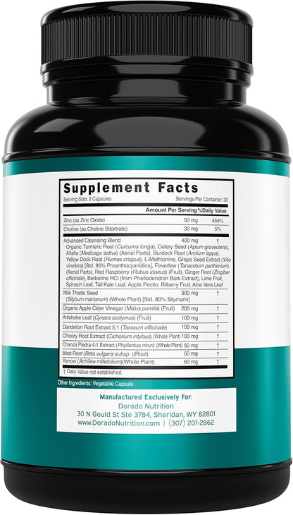 Liver Cleanse Detox & Repair 27 in 1 Formula - Milk Thistle, Dandelion Root, Turmeric, Artichoke Extract & More - Liver Detox Support Supplement - 3rd Party Tested, Vegan Safe & USA Made (60 Count)