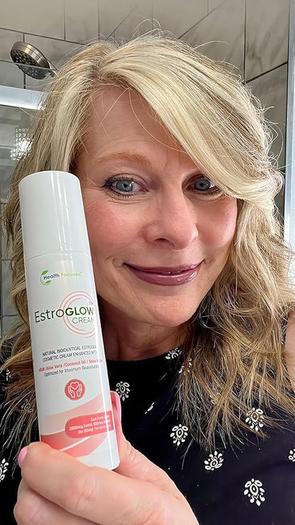 JJ Smith EstroGlow - Bioidentical Estrogen Cream for menopause & post-menopause relief. Targets hot flashes, night sweats, mood, and skin hydration while supporting hormone balance - (3oz)