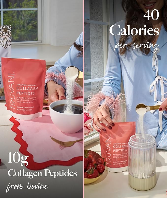 Truvani Hydrolyzed Collagen Peptides | Unflavored | 20 Servings | 10g Grass-Fed Collagen Protein Powder | Promotes Hair, Nail, Skin, and Joint Health | Keto | Gluten & Dairy Free | Women & Men