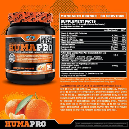 HumaPro Essential Amino Acid Formula | EAA Protein Supplement | Supports Muscle Recovery & Performance | Vegan, Gluten Free | | 90 Servings (Mandarin Orange)