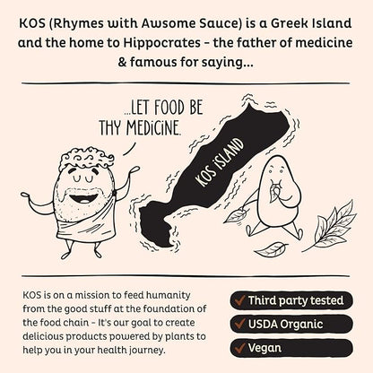 KOS Vegan Protein Powder Erythritol Free, Chocolate - Organic Pea Protein Blend, Plant Based Superfood Rich in Vitamins & Minerals - Keto, Dairy Free - Meal Replacement for Women & Men, 28 Servings