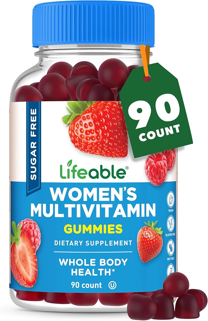 Lifeable Sugar Free Womens Multivitamin Gummy | with Iron and 18 Essential Vitamins and Minerals | Great Tasting Multivitamin for Women Gummies | 90 Gummies
