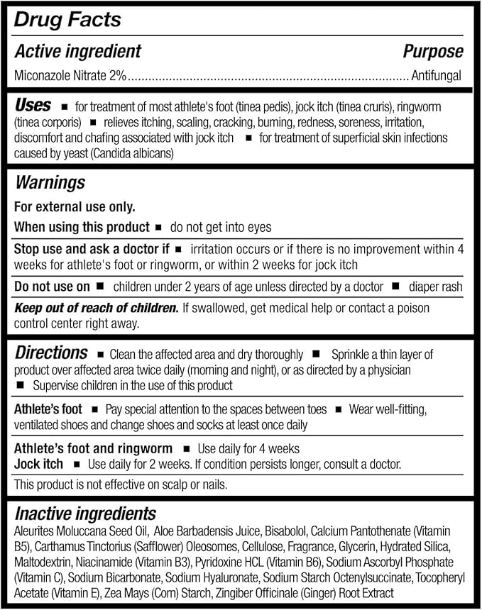 Thera Antifungal Body Powder [2-Pack], 2% Strength - Relief for Athlete's Foot, Jock Itch, Ringworm - 3 oz