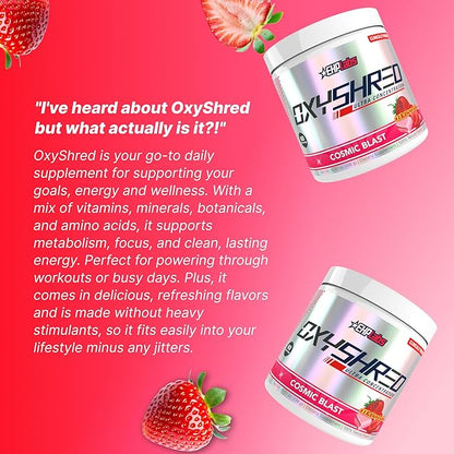 EHP Labs OxyShred Pre Workout Powder - Preworkout Powder with L Glutamine & Acetyl L Carnitine, Energy Boost Drink - Cosmic Blast, 60 Servings