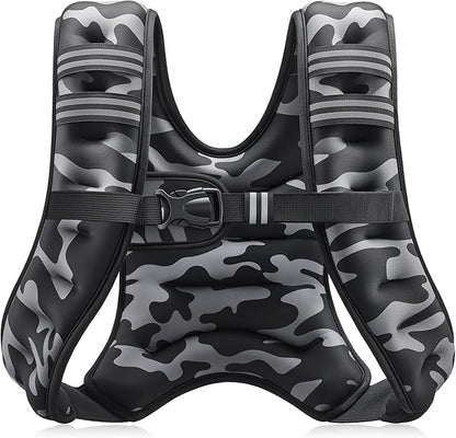 ZELUS Weighted Vest, 6lb/8lb/12lb/16lb/20lb/25lb/30lb Weight Vest with Reflective Stripe for Workout, Strength Training, Running, Fitness, Muscle Building, Weight Loss, Weightlifting