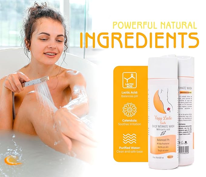 Vagy Rejuvenation Vagy Lactic Feminine Wash with Lactic Acid & Calendula – Gentle Intimate Wash Women pH Balance – Refreshing Vaginal Cleanser – 8 oz (8 oz, Cuaba (Dominican Pine))