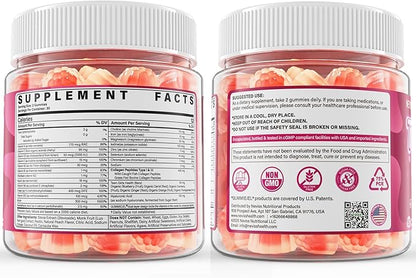 Methylated Multivitamin Gummies for Teen Girls 12-17, Methylfolate, Iron, Collagen, D3 K2, Magnesium, Zinc, Daily Vitamins A C E, B Complex for Teenager Growth, Skin, Bone, Energy - Sugar Free, 60 Cts