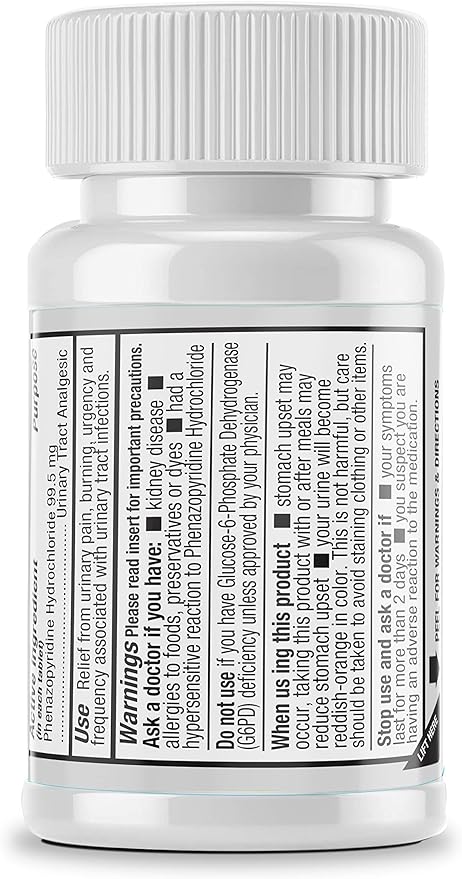 Safrel Urinary Pain Relief | UTI Relief | Fast Acting | Bladder Discomfort & Pain Relief | Phenazopyridine Hydrochloride 99.5mg (28 Count)