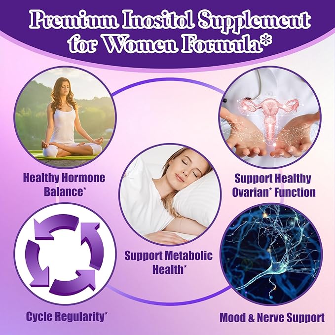 2 Pack Myo-Inositol & D-Chiro Inositol Supplement For Women Drops, Ideal 40:1 Ratio w. Organic Chaste Tree Berry, Ceylon Cinnamon Support Hormonal Balance & Ovarian, Cycle Regulation, Mood, Nerve