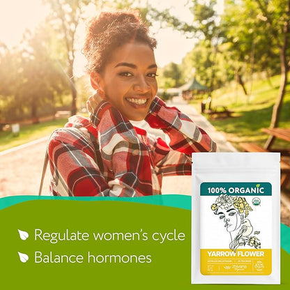 Organic Yarrow Tea (40 Tea Bags) - Support Immune Function, Digestion, Relaxation - Women's Tea for Healthy Cycle and Emotional Balance - Te de Milenrama