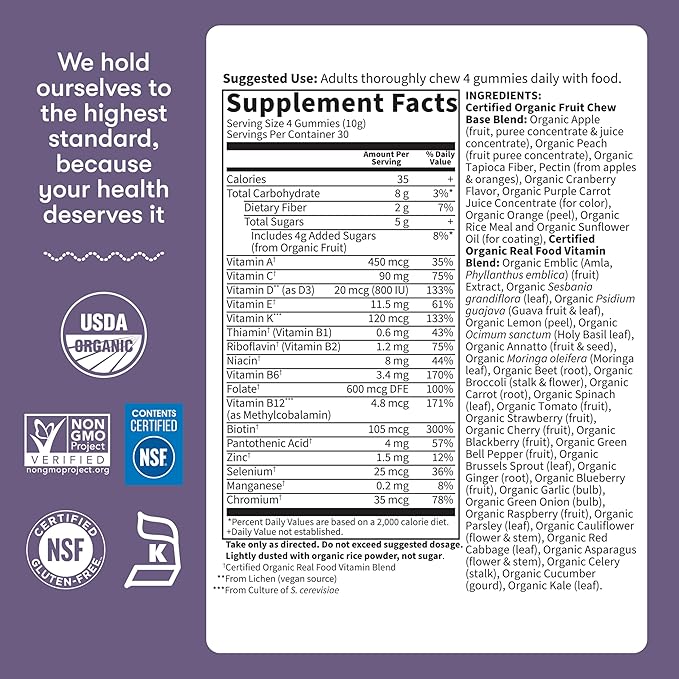 Garden of Life Organics Prenatal Gummies – Prenatal Vitamins for Women with Energy Metabolism Support & Healthy Fetal Development Support, Berry Flavor, USDA Organic, Vegan, 30 Day Supply