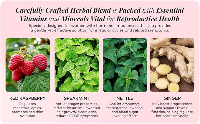 Remedy & Restore Herbal Tea for Hormone Balance - Natural Menstrual Cycle Support, Spearmint Flavor, Loose Leaves, 1 Count