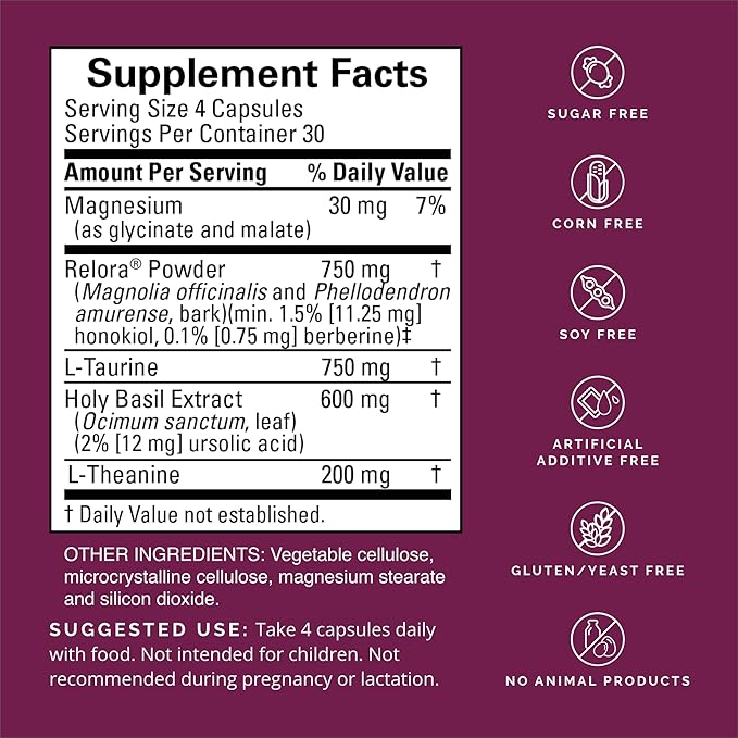 BRAINMD Dr Amen Everyday Stress Relief - 120 Capsules, Pack of 2 - Promotes Relaxation & Focus - Non-Drowsy - Gluten Free - 60 Total Servings