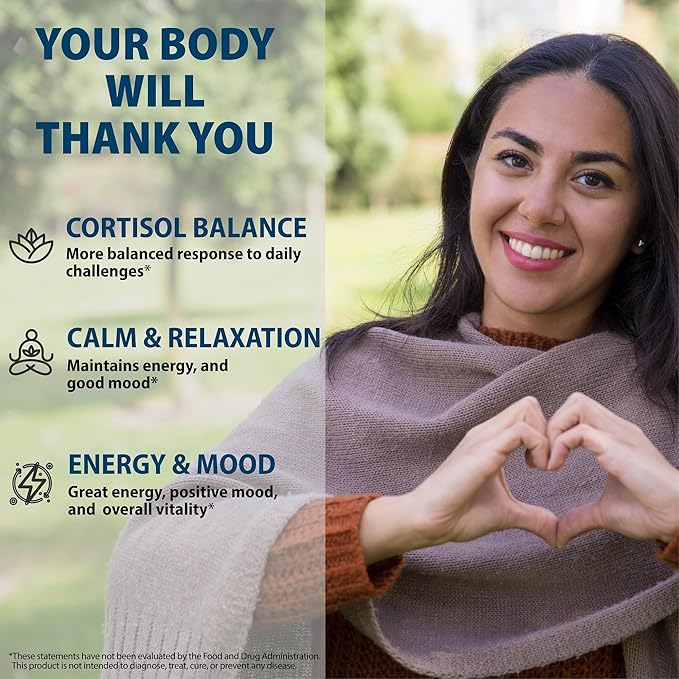 Cortisol Supplements for Women and Men with Magnesium, Ashwagandha & L-Theanine. High Cortisol Reducer, Manager, Detox, Lower and Control. Sleep Support & Stress Relief, USA