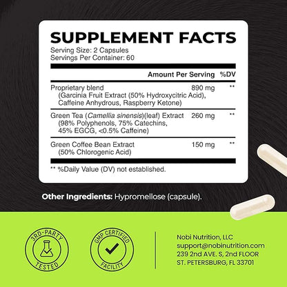 Green Tea Weight Loss Pills | 45% EGCG Green Tea Extract | Fat Burner, Appetite Suppressant & Metabolism Booster for Women & Men | Jitter-Free Energy Support | Vegan Weight Loss Supplements | 120 Ct