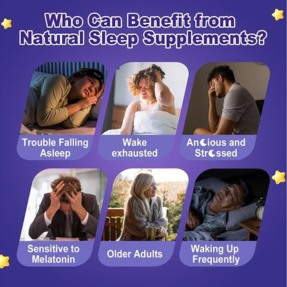 Nextdia Melatonin Free Sleep Gummies, with Magnesium Glycinate, GABA, 5-HTP, L-Theanine, Valerian, Chamomile, Lemon Balm, Vitamin D3 & B6 - Hormone & Drug- Free, Non-Habit Forming,Sugar Free