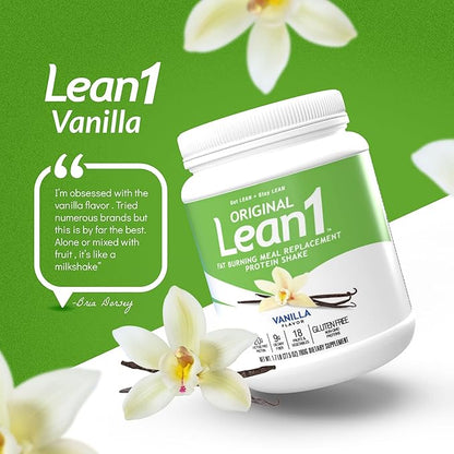 Lean1 Meal Replacement Protein Shake, Vanilla Flavor, 2-PACK of 15 Serving Tubs