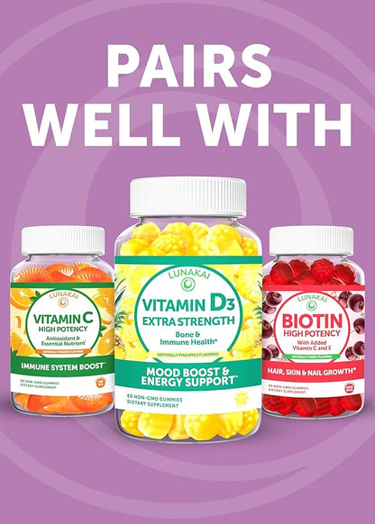 Lunakai USA Made 17-in-1 Prenatal Vitamins for Women with Iron & Folic Acid – Delicious Daily Prenatal Gummies for Maternal Wellness Support, 60ct