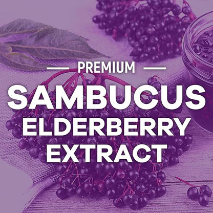 Elderberry Gummies - Black Elderberry Extract Immune Support Gummy with Vitamin C, D3 and Zinc - Sambucus Immune Health Support Supplement for Kids & Adults, Black Elder Berry Vitamins - 120 Gummies