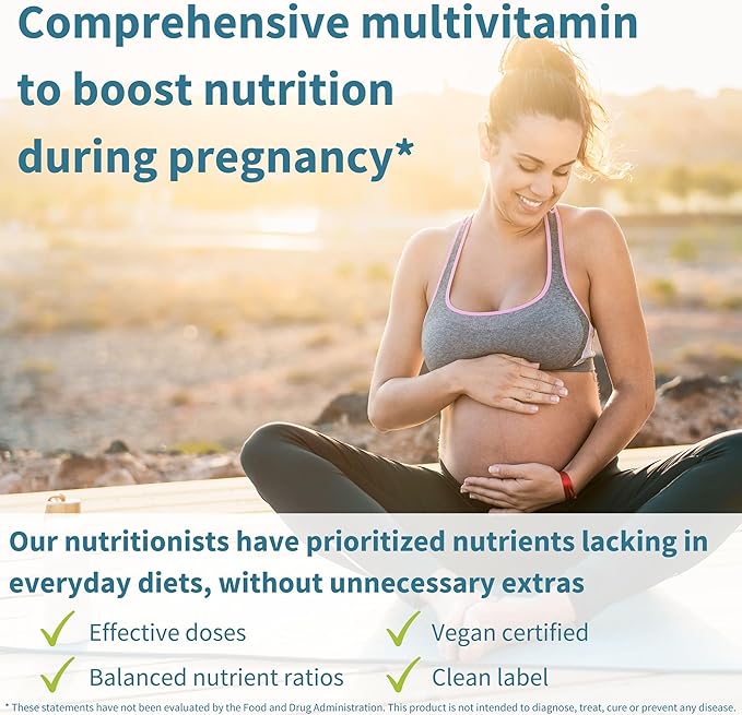 Igennus Methylated Prenatal Multivitamin for Women, Folate for MTHFR, High Absorption, Pure & Clean, Gentle Iron, Choline, Calcium & Magnesium, Vegan Pregnancy Vitamins, Halal, Non-GMO, 60 Tablets