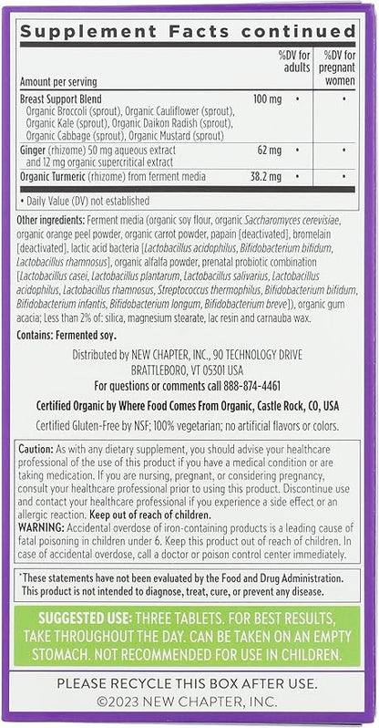 New Chapter Perfect Prenatal Vitamins, Organic Prenatal Vitamins, Non-GMO Ingredients for Healthy Baby & Mom - Folate (Methylfolate), Iron, Vitamin D3, Fermented with Whole Foods and Probiotic, 192 count