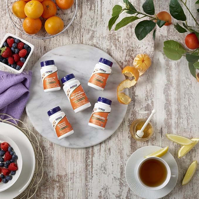 NOW Foods Supplements, Probiotic-10™, 25 Billion, with 10 Probiotic Strains, Dairy, Soy and Gluten Free, Strain Verified, 50 Veg Capsules