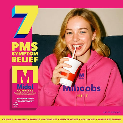 Midol Complete Menstrual Pain Relief Caplets, 40 Count - Provides Cramp, Headache, and Bloating Relief