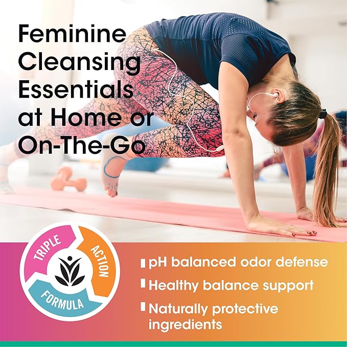 vH essentials Feminine Cleansing Wipes, 32 ct. 4 pk - pH Balanced, Prebiotics, Tea Tree & Aloe, Soothing Witch Hazel, Odor-Blocking Formula, Vaginal and Perianal Care, Alcohol, and Fragrance-Free