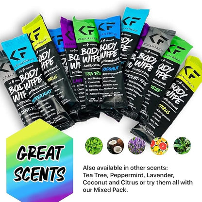 KLEAN FREAK Body 6-Count Wipes - Original Disposable Wipes, Individually Wrapped for the Gym, Workout, Hiking, Travel, and Sport (Mixed Trial 6 Pack)