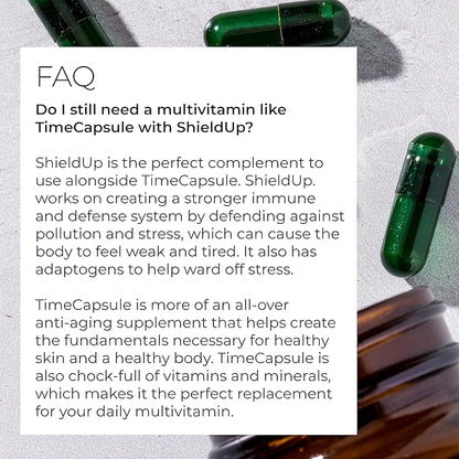Hush & Hush ShieldUp - Immune Booster Energy Supplement - Brain Booster - Vitamin C, Maca Root, Turmeric and Organic Matcha Leaf Extract - Vegan, Gluten Free - 60 Capsules