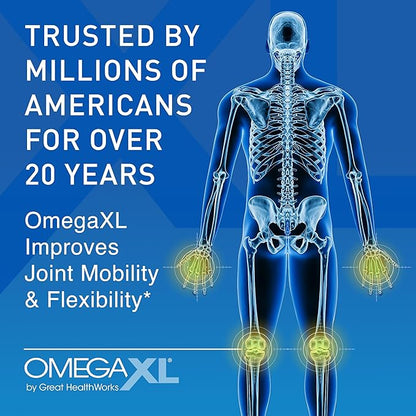 OmegaXL Powerful Joint and Muscle Support Supplement 60 Count (2 Pack) & TurmericXL (30 Count)