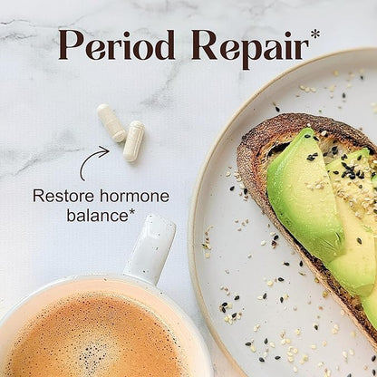 Period Repair & Regulate - Female Hormone Balance Supplement for Irregular Periods - Vegan Formula to Support Regular Menstrual Cycle, Cramps, Skin Health - 1 Bottle