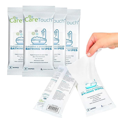 Body Wipes for Adults | No Rinse, Cleansing Shower Wipes | Disposable Bathing Wipes - Great for Camping, Gym and Travel (48 Bath Wipes)