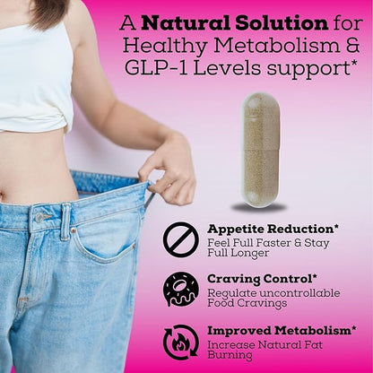 GLP-1 Supplement Support (GLP-1 Supplement Women) GLP Activate with GLP-1 Probiotic & Green Tea Extract (5 in 1 GLP-1 Booster) 3260mg Per Serving (1 Month Supply) For Metabolism Support