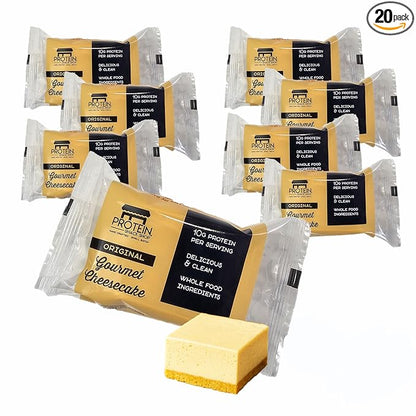 Low Carb Protein Cheesecake Bars | High Protein, Gluten-Free, Clean Ingredients Snack Bars (20, Original)