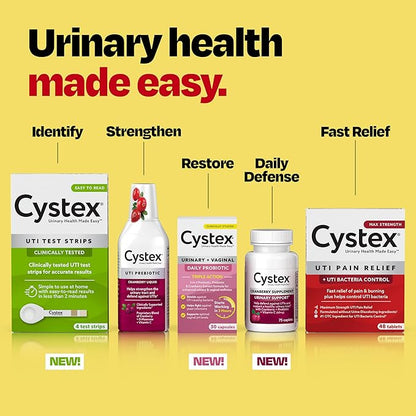 Cystex Urinary Tract Infection Support & Prevention - Cranberry Prebiotic Supplement with D-Mannose & Vitamin C for UTI Protection & Urinary Health Maintenance - 7.6 fl oz (Pack of 2)