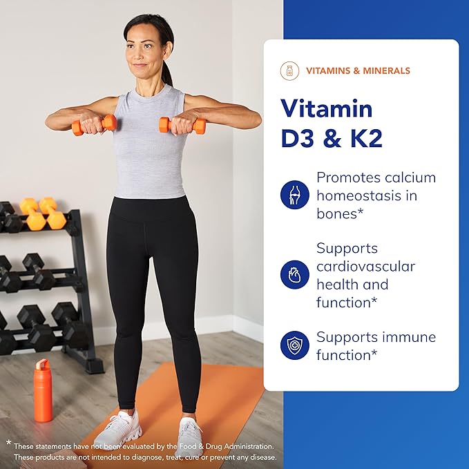 Pure Encapsulations Vitamin D3 & K2 - Bone & Vascular Health Support - Immune Function Support* - Gluten Free - Non-GMO - 120 Capsules