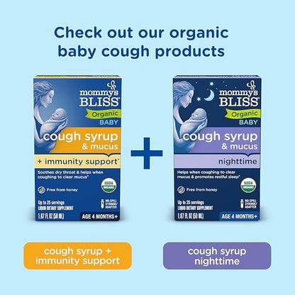 Mommy's Bliss Organic Baby Elderberry Drops, Immune Support with Vitamins, Prebiotics, Zinc & Organic Echinacea, Age 4 Months +, 3 Fl Oz (36 Servings)