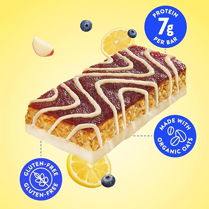 LUNA Bar - Mash-Ups LemonZest + Blueberry Flavor - Gluten Free Snack Bars - Non-GMO - Protein Bars - Made with Organic Oats (15 Pack)