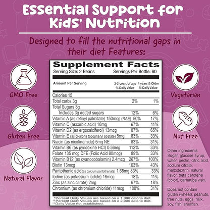 Kids Multivitamin Gummies – Tasty Berry-Flavored Zinc Gummies for Children & Adults – Vegetarian, Gluten-Free & Nut-Free Kids Vitamins Multivitamin – 120 Count (60 Day Supply)