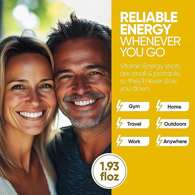Vitamin Energy B12 11,000% Extra Strength Energy Shot Mango 10 Pack, 260mg Natural Caffeine, B12 & B6, Nootropic Focus, Vitality, Zero Sugar, Gluten-Free, Vegan, Kosher, 1.93 fl oz