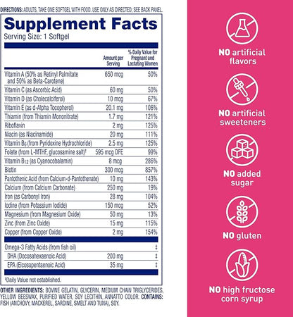 Enfamom Prenatal Vitamin Supplement for Pregnant and Lactating Women from Enfamil, 30 Softgels, Omega-3 DHA + Folate + Calcium