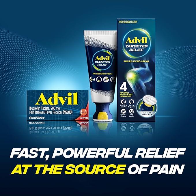 Advil Pain Reliever and Fever Reducer, Pain Relief Medicine with Ibuprofen 200mg for Headache, Backache, Menstrual Pain and Joint Pain Relief - 50x2 Coated Tablets