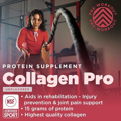 Gnarly Nutrition Collagen Peptides – Collagen Pro with Vitamin C, Zinc & Copper – NSF Certified Collagen Powder – Unflavored, 10 Stick Packs